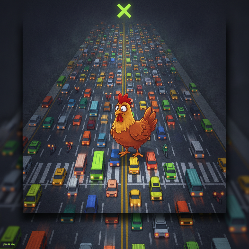Chicken Road 2 mode Difficile — 22 lignes, trafic dense
